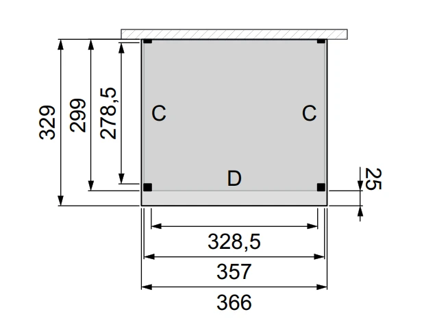 Hillhout Douglas Terrasoverkapping Premium 360 x 310 cm - Afbeelding 2
